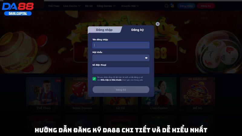 Hướng dẫn đăng ký DA88 chi tiết và dễ hiểu nhất